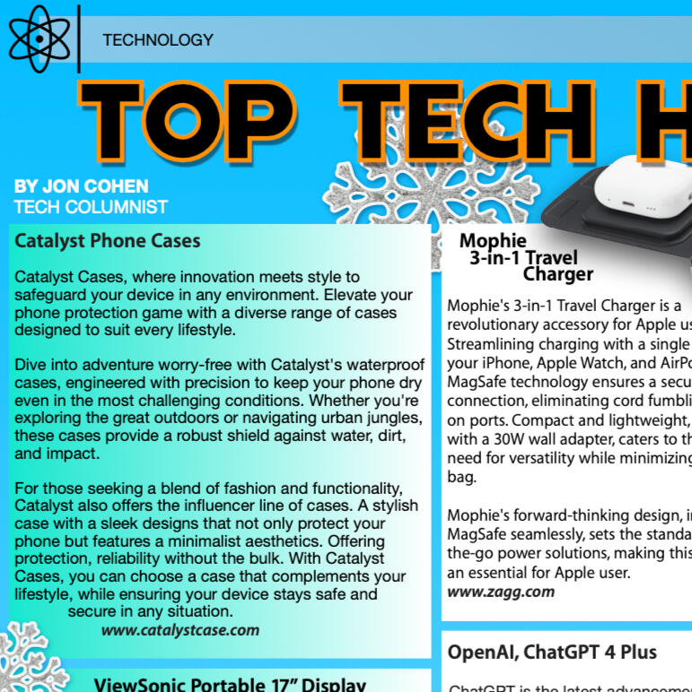 Top Tech Holiday Gifts - Dec. 2023