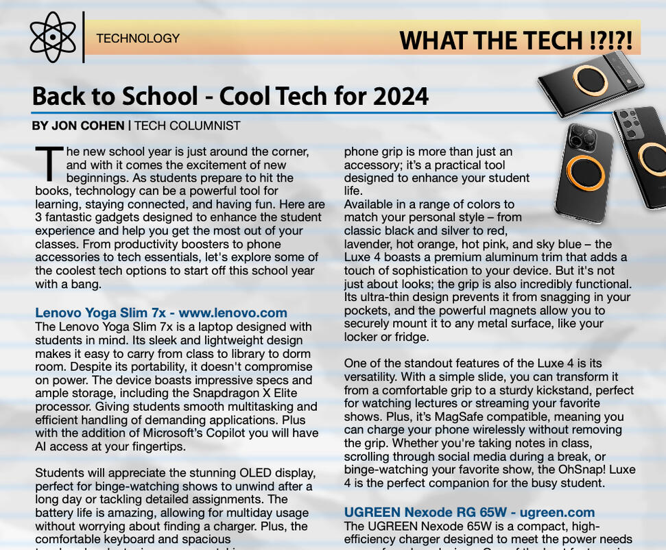 Back to School Tech Guide - Aug. 2024
